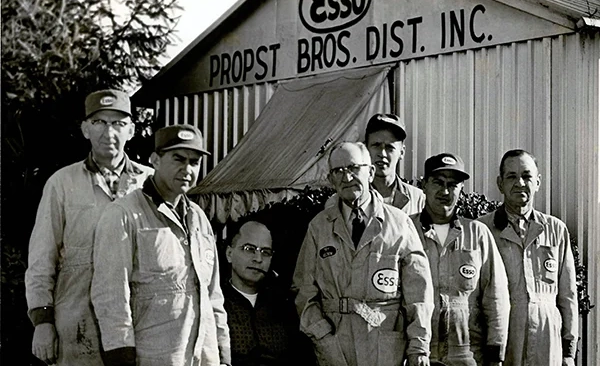 Propst Brothers team in front of Kerr Street bulk plant in Concord North Carolina December 24 1958