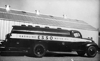 Vintage 1937 Esso fuel delivery truck marking the early history of Propst.
